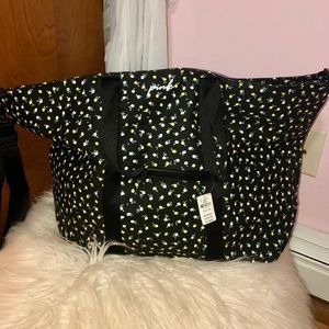 Floral huge pink tote bag